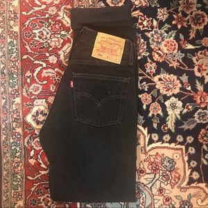 black levi button fly denim